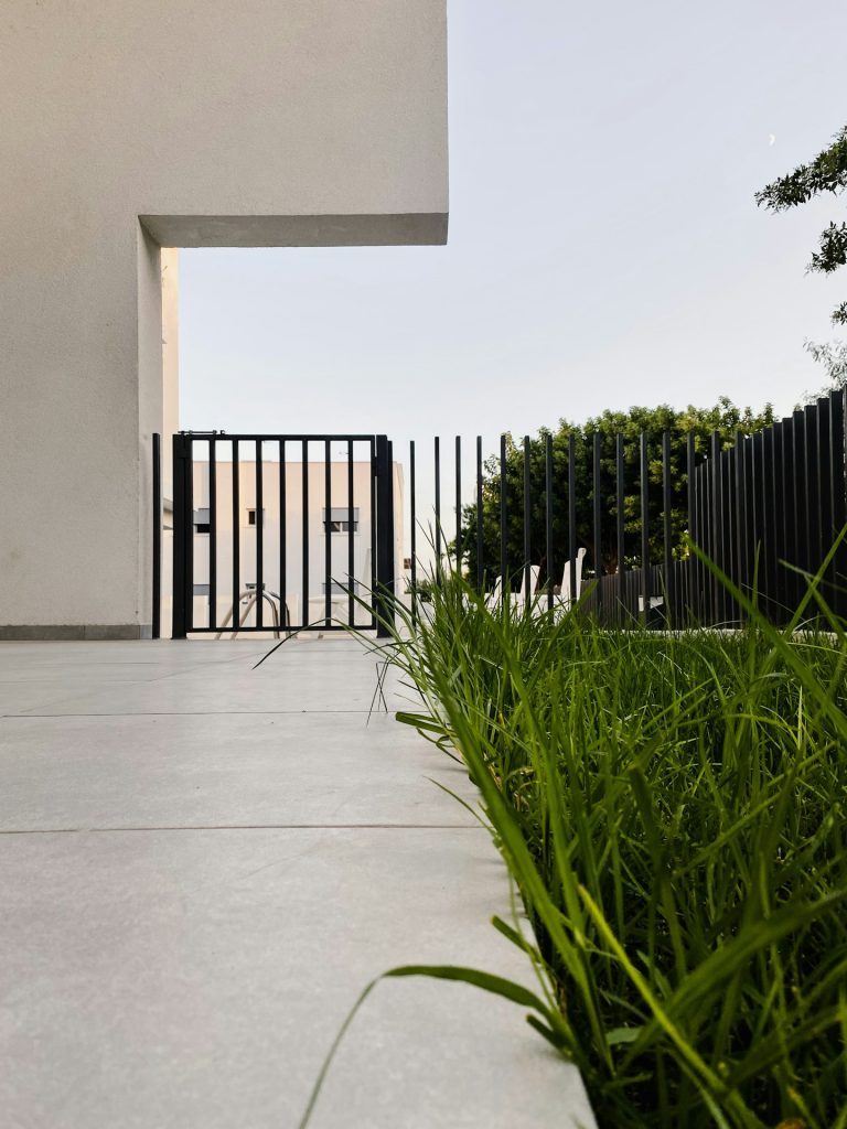 a gate in a building