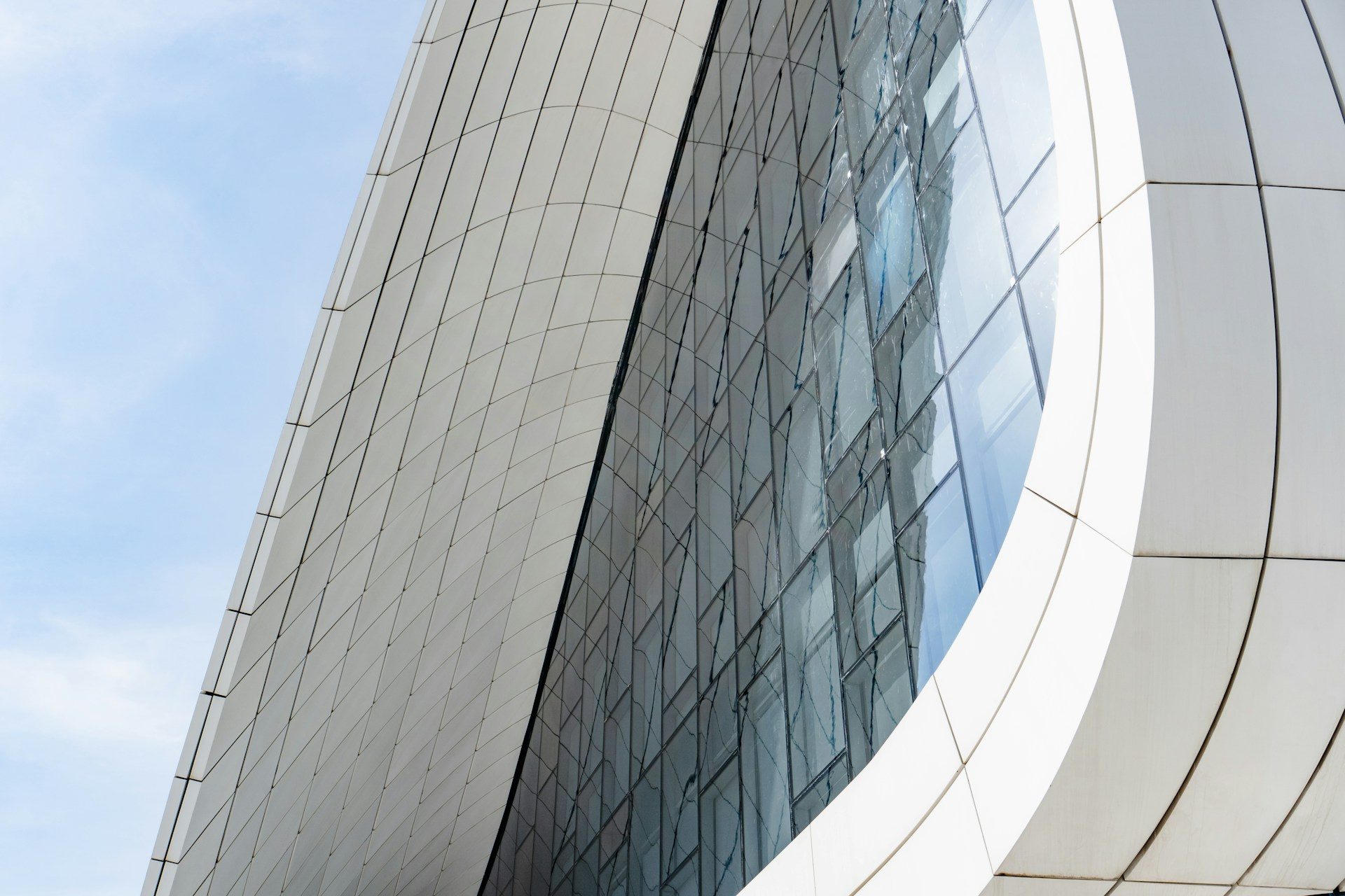Modern building with reflective glass windows